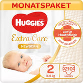 Huggies Newborn Babybleer str. 2, fra 3 til 6 kg, Til nyfødte, Med vådindikator, 210 bleer Mother and Baby Naty Shop