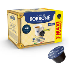Caffè Borbone Blaue Kaffeemischung - 90 Kapseln - Kompatibel mit Kaffeemaschinen der Marke Nescafè®* Dolce Gusto®*