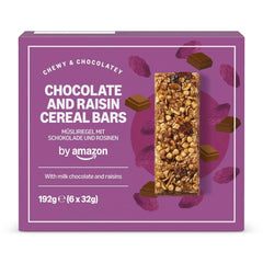 Müslibar med chokolade og rosiner fra Amazon, 192g
