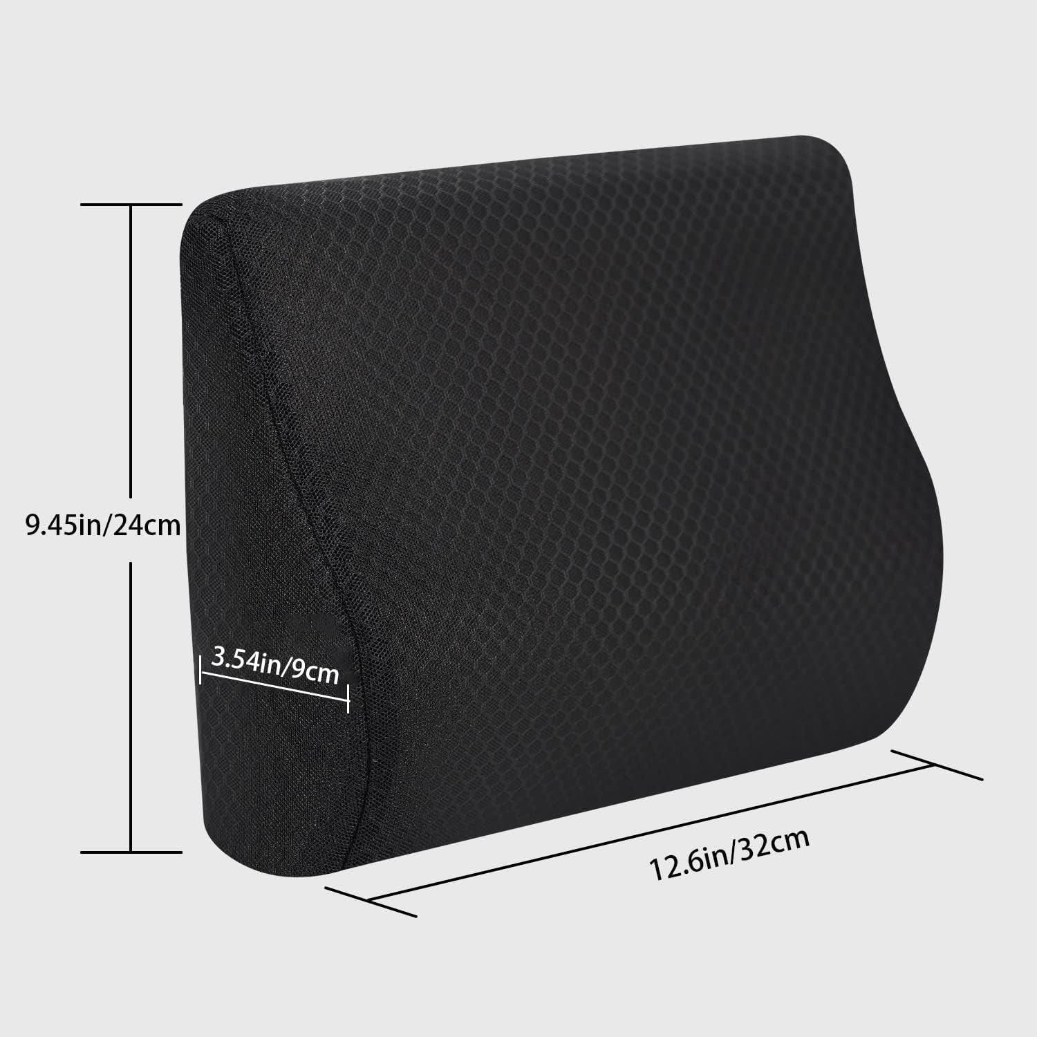 Livtribe pernă lombară auto, pernă de suport lombar din spumă de memorie, pernă ergonomică pentru spătar pentru scaune auto, scaun de birou, scaun cu rotile (negru) Perne lombare Naty Shop