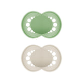 Suzete MAM Original, pachet de 2, suzete pentru bebeluși prietenoase cu dinții, fabricate din materiale sustenabile și bioregenerabile, tetine din silicon MAM SkinSoft, cu cutie pentru suzetă, 6-16 luni, verde/bej