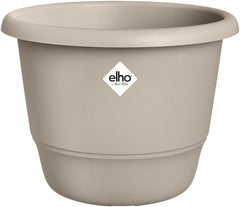 elho Amiga Round 30 - Ghiveci pentru flori pentru interior și exterior - 100% plastic reciclat - Ø 29,5 x H 20,2 cm - Bej/Bej Ciupercă