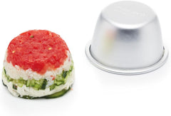 Kitchencraft mini budding forme anodiseret aluminium 7,5 cm sæt med 4 sølv bageforme og bakker Naty Shop