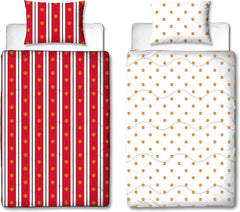 Manchester United FC officiel enkeltdyne, vendbar, rød og hvid, betrækløs, fodbolddyne, pudebetræk, vaskbar, perfekt til rejser, overnatninger, 10,5 Tog dyner og dyner Naty Shop Standardtitel