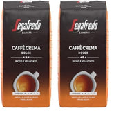 Segafredo Zanetti Caffè Crema Dolce - Boabe întregi (pachet de 1 kg) - Potrivit pentru Caffè Crema - Boabe de cafea prăjite ușor spre mediu, cu gust blând și echilibrat (pachet de 2)