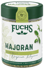 Fuchs Gewürze - Merian gerebelt - zum Würzen von Kartoffelgerichten, Fleischgerichten eller Eintöpfen - naturlige ingredienser - 10 g i wiederverwendbarer, genbrugsbarer Dosis
