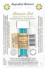 Colorant alimentar pudră Sugarflair Blossom Tint Dusting Turcoaz - Pudră de colorant alimentar pentru decorarea pastei de zahăr colorate, fondantului, glazurii, ciocolatei, cremei de unt, macaroanelor - 7ml