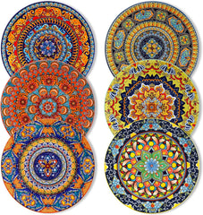 Set de farfurii de cină de 6 persoane, set de farfurii vancasso KRVI pentru 6 persoane, set de farfurii Ø 27 cm, potrivit pentru mașina de spălat vase și cuptorul cu microunde, farfurii pentru paste, farfurii pentru micul dejun, farfurii pentru tort