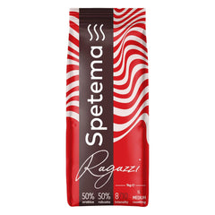 Spetema Kaffeebohnen Ragazzi Espresso Bar - 50% Arabica & 50% Robusta, Intensität 8/10, Mittlere Röstung, Zartes Aroma & Dichtes Geschmackserlebnis, 1 kg.