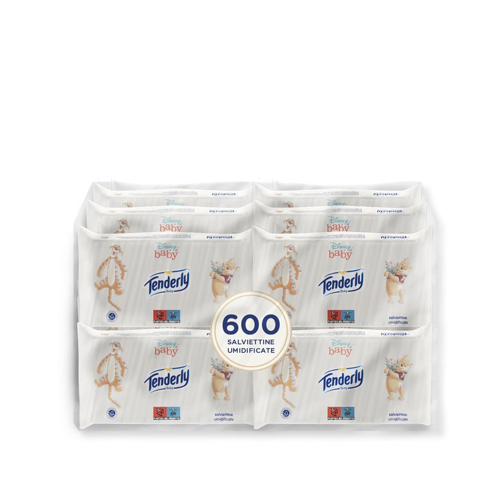 Disney babyservietter, bløde servietter, ideel til daglig babyrengøring, Disney figurer, pakke med 12, fremstillet i Italien, dermatologisk testet