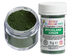 Pudră colorantă alimentară Sugarflair Blossom Tint Dust, maro pădure - Pudră colorantă alimentară pentru decoruri de tort, pastă de zahăr, fondant, glazură, ciocolată, cremă de unt, macarons și multe altele - 5G