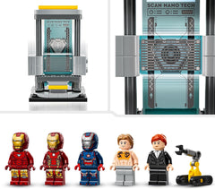 LEGO Marvel Iron Man's Laboratory: Hall of Armor - Superheltelegetøj med en mek-figur, 5 minifigurer inklusive Aldrich Killian - Avengers-gave til drenge og piger i alderen 8+ 76315 Byggesæt Beuche den LEGO-Store