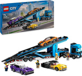 LEGO City Car Transporter cu mașină sport, set de 4 mașini de jucărie pentru băieți și fete de la 7 ani, cadou de Crăciun sau aniversare, 4 minifigurine pentru jocuri de rol 60408 Seturi de constructie Besuche den LEGO-Store Titlu implicit