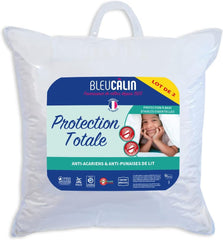 Bleu Câlin set de 2 perne anti-acarieni, anti-bug, confort pufos, 60 X 60 Cm, husă din microfibră, protecție completă, alb Perne standard Naty Shop