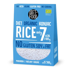 DIET-MAD Økologisk Shirataki Konjac Instant Rice, Low Carb, Low Calorie, Vegan, Fedtfri, Sojafri, Glutenfri, Keto-venlig, Slankende, 300 gram