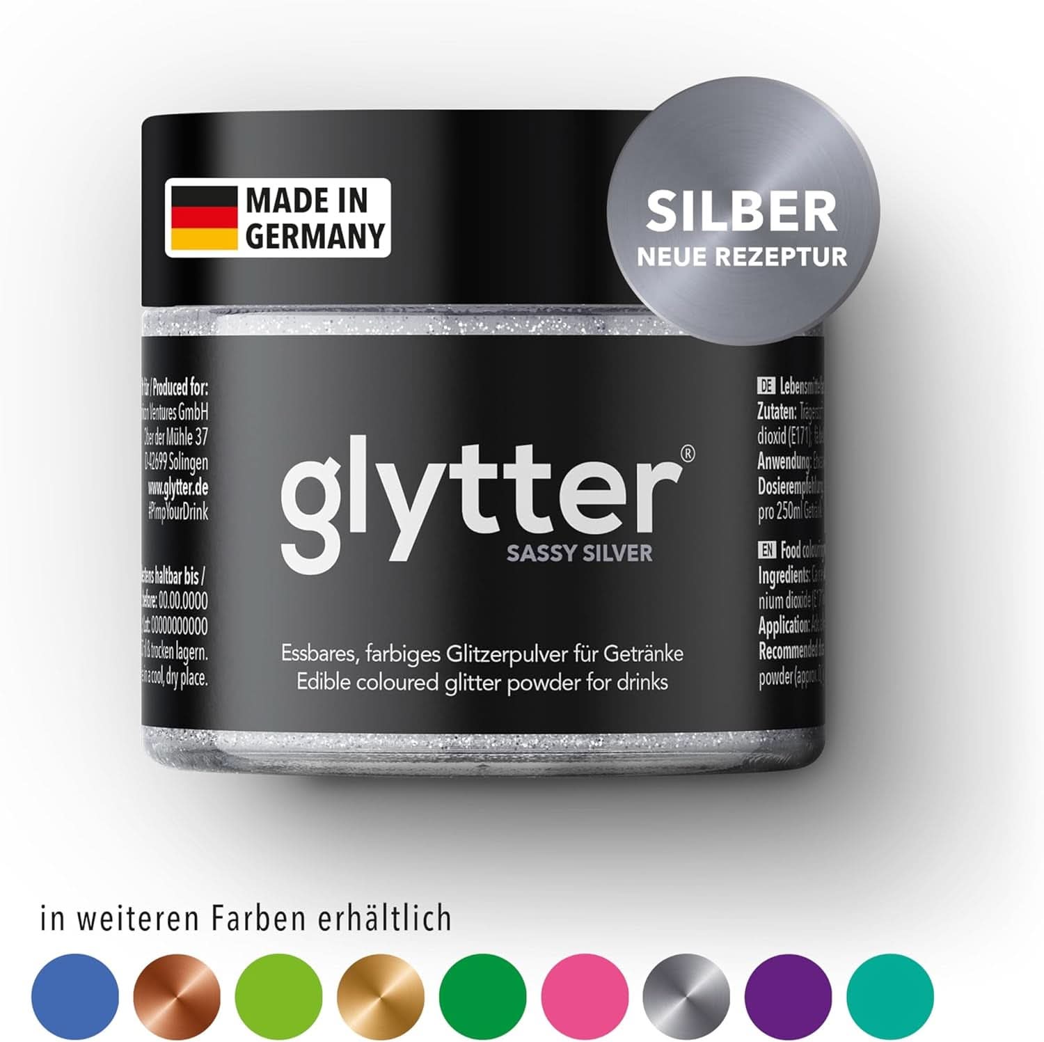 Glytter Glitter Powder For Drinks (Silver) - Glitter comestibil pentru băuturi, 10 grame Glitter Naty Shop