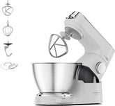 Kenwood Titanium Chef Baker KVC65.001WH, Küchenmaschine Mit Integrierter Waage, 1200 Watt, Inkl. 3-Teiligem Patisserie-Set, Spatel & Spritzschutz, Weiß Mama si Copilul Naty Shop Weiß Chef Baker