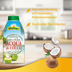 Pfanner Coconut Water Drink (8 X 500 ml) - Kokosvand uden sukker Naty Shop