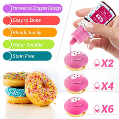 Colorant alimentar lichid – 12 culori colorant alimentar foarte concentrat pentru copt, băuturi, macaroane, fondant, decorare tort, set de coloranți alimentari pentru săpunuri DIY, slime, meșteșuguri (6 ml fiecare)