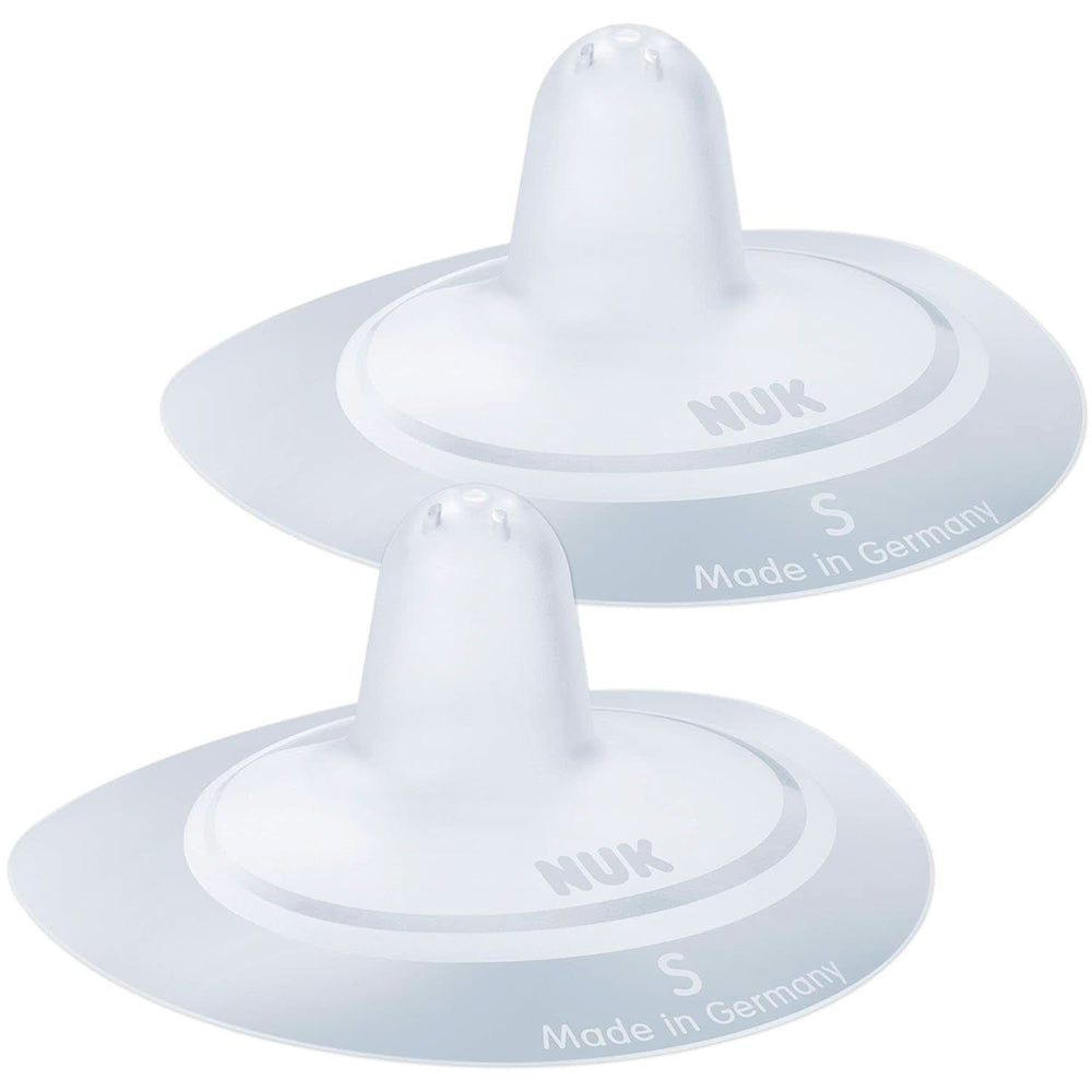 NUK scuturi pentru mameloane | Protecții pentru mameloane pentru alăptare | Protejează împotriva durerilor de sfârc | Silicon subțire | Marimea S (16Mm) | 2 bucati Accesorii Hrana si Alaptare Bebe Naty Shop