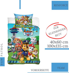 Bettbezug 100X135 40X60 Baumwolle · Kompatibel med Paw Patrol Baby Kinderbettwäsche Für Mädchen Und Jungen · 2 Teilig · 1 Kissenbezug 40X60 + 1 Bettbezug 100X135 Cm Naty Shop