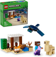 LEGO Minecraft Steves ørkenekspedition, videospilsæt til drenge og piger, Steve Biome, hus, figurer og kamellegetøj, gamergave til 6 år gammel 21251 byggesæt Besuche den LEGO-Store standardtitel