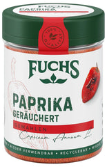 Fuchs Gewürze - Paprika geräuchert gemahlen - rauchiger Gesmack für BBQ, Gulasch eller Tofu - naturlige ingredienser - 60 g i wiederverwendbarer, genbrugsbarer Dosis