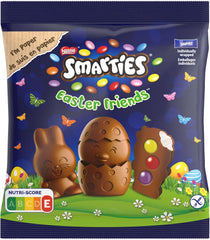 NESTLÉ SMARTIES Easter Friends, figurer med påsketema, lavet af fin mælkechokolade med cremet fyld og farvede mini linser med SMARTIES chokolade, 1 pakke (1 x 65g)