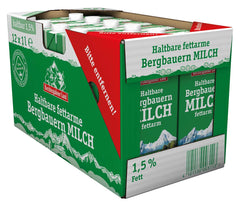 Berchtesgadener Land Haltbare Bergbauern-Milch, 1,5 % fedt, 12er pakke (12 x 1 l)