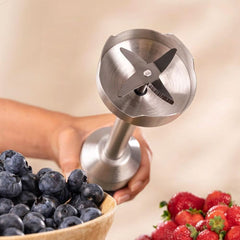 Cecotec Stabmixer Power Retrogreen 1200MAX Cream&Crush, Maximalleistung 1200 W, Crossblades-teknologi, 2 hastigheder, Zubehörset Spülmaschinenfest, Spritzschutzhaube Kitchen Naty Shop