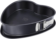Tavă de tort Dr. Oetker în formă de inimă cu fund antiaderent, 25 cm, tavă de tort cu fund plat, tavă de copt în formă de inimă și antiaderentă din oțel cu strat antiaderent, cantitate: 1 bucată, 1479 negru