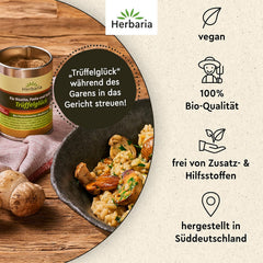 Herbaria Trüffelglück bio 110g M-Dosis - Fertiges Bio-Pilz- & Trufflegewürz for intensiv-köstliche Gerichte - mit erlesenen Ingrediens - i nachhaltiger Aromaschutz-Dose