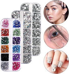 4600 Stück Strasssteine Für Nägel, Nagel Glitzersteine 3 Verschiedene Stil Flache Nail Gems Nägel Steine Klein Nagel Steinchen Mit Pinzette Und Strass Picker Dotting Pen Für Nägel/Kleidung/Handwerk