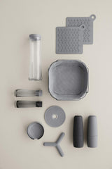 Blomus -DELARA- coș de pâine mărimea L, pătrat, pungă detașabilă din material textil, design elegant, 26 x 26 cm, culoare Moonbeam (64075) Cutii depozitare alimente Naty Shop