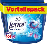 Lenor PODS Alt-i-1 vaskemiddel, 104 kapsler, friskhed 3 gange længere og dyb rengøring selv ved kold vask Naty Shop Ny model