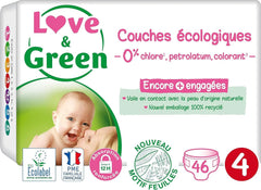 Love & Green, klorfri bleer, pakke til 1 måned, str. 4 Mother and Child Naty Shop