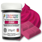 Pastă colorantă alimentară Sugarflair Colourflex Extra Paste roz - Colorant alimentar comestibil pentru cremă de unt, ciocolată, pastă de zahăr, glazură, fondant, mixuri pentru prăjituri, aluat și multe altele - 25g