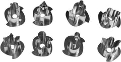 Set de forme pentru biscuiți Linzer, Crăciun, cu 8 forme, oțel inoxidabil, argintiu/transparent/roșu, 13 x 6 x 6 cm, 9 bucăți