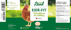 HÜHNER Land Eier-Fit für Legehennen 500g - Futterergänzung für Hühner, Legeleistung Zusatz für Hühner, Zusatz Eier, Eibildung, kräftiger Dotter, stabil Schale, Gesunde Eier, Vitamine
