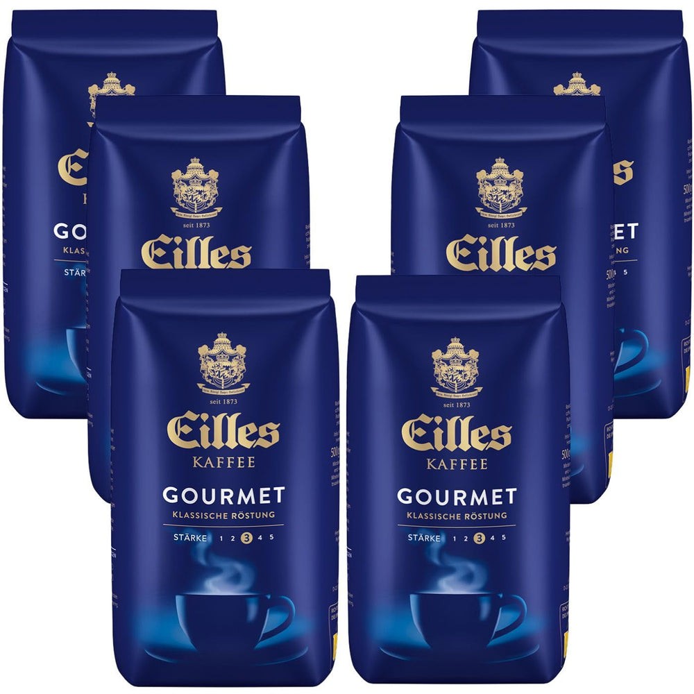 Eilles Gourmet Café, boabe întregi de 500 g, pachet de 6