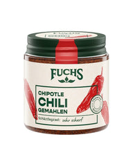 Fuchs Gewürze - Chipotle Chili gemahlen | Rauchiges Chilipulver | Chilipulver i premium kvalitet 50 g im wiederverschließbaren Gewürzglas