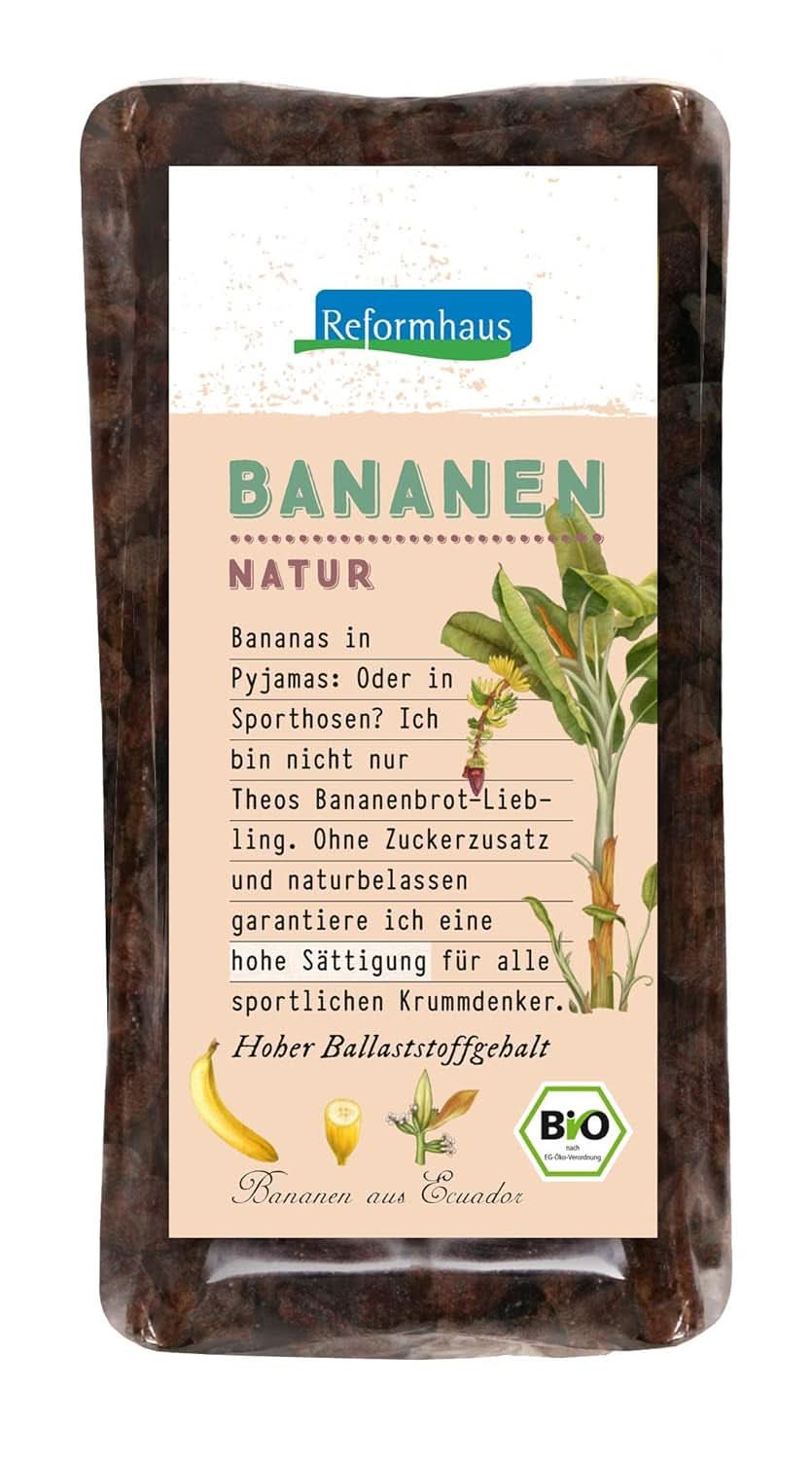 Bananer i økologisk pakke, 250 gram Naty Shop dehydrerede produkter