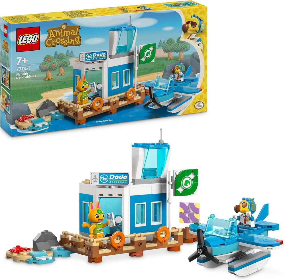 LEGO Animal Crossing Fly with Dodo Airlines, set de jocuri video, jucărie de aeroport, hidroavion și minifigurină pilot, cadou pentru fete și băieți cu vârsta de 7+ 77051 Seturi de constructie Besuche den LEGO-Store Titlu implicit