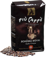 Café Crème Kaffeebohnen, würzig, kräftig, intensiv und gehaltvoll, Arabica und Robusta, Schweizer Trommelröstung, ganze Bohnen für Vollautomaten Schümli Royal 1 kg