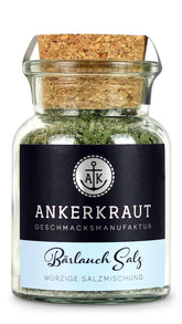 Ankerkraut Bärlauch Salz, Lecker Fleisch und Salat Verfeinern, Knoblauch-like Geschmack Aroma, Kräuter mit Gewürz zum Kochen, 110 g im Korkenglas