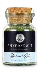 Ankerkraut Bärlauch Salz, Lecker Fleisch und Salat Verfeinern, Knoblauch-like Geschmack Aroma, Kräuter mit Gewürz zum Kochen, 110 g im Korkenglas