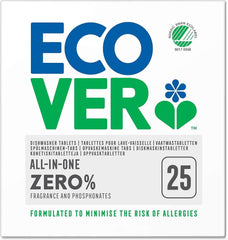Ecover ZERO All-In-One, capsule pentru masina de spalat vase (25 Tabs/500 grame) Detergenti Bucatarie Naty Shop