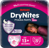 Huggies Drynites nattbleer til piger fra 13 til ca. 17 år (48-60 kg), 27 stk (3X9), månedspakke Mor og barn Naty Shop