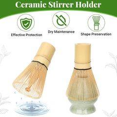 Set Matcha Alyvisun, Set de Ceai Matcha cu 5 Piese cu Tel Matcha și Suport pentru Tel Matcha, Linguriță, Lingură de Ceai, Set Tel Matcha pentru Iubitorii de Matcha, Ideal pentru Începători și Entuziaști