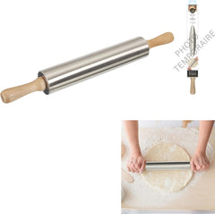 RULLE AF RUSTFRI STÅL. H.42 D.5 CM